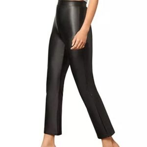 BB Dakota Steve Madden Faux Leather Flare Crop Pants Small Black